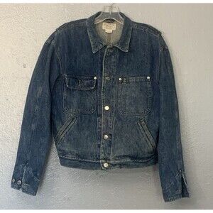 VTG 90s Polo Ralph Lauren Women's M Denim Trucker Jacket Made in USA Country